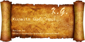 Kuzmits Gyöngyi névjegykártya